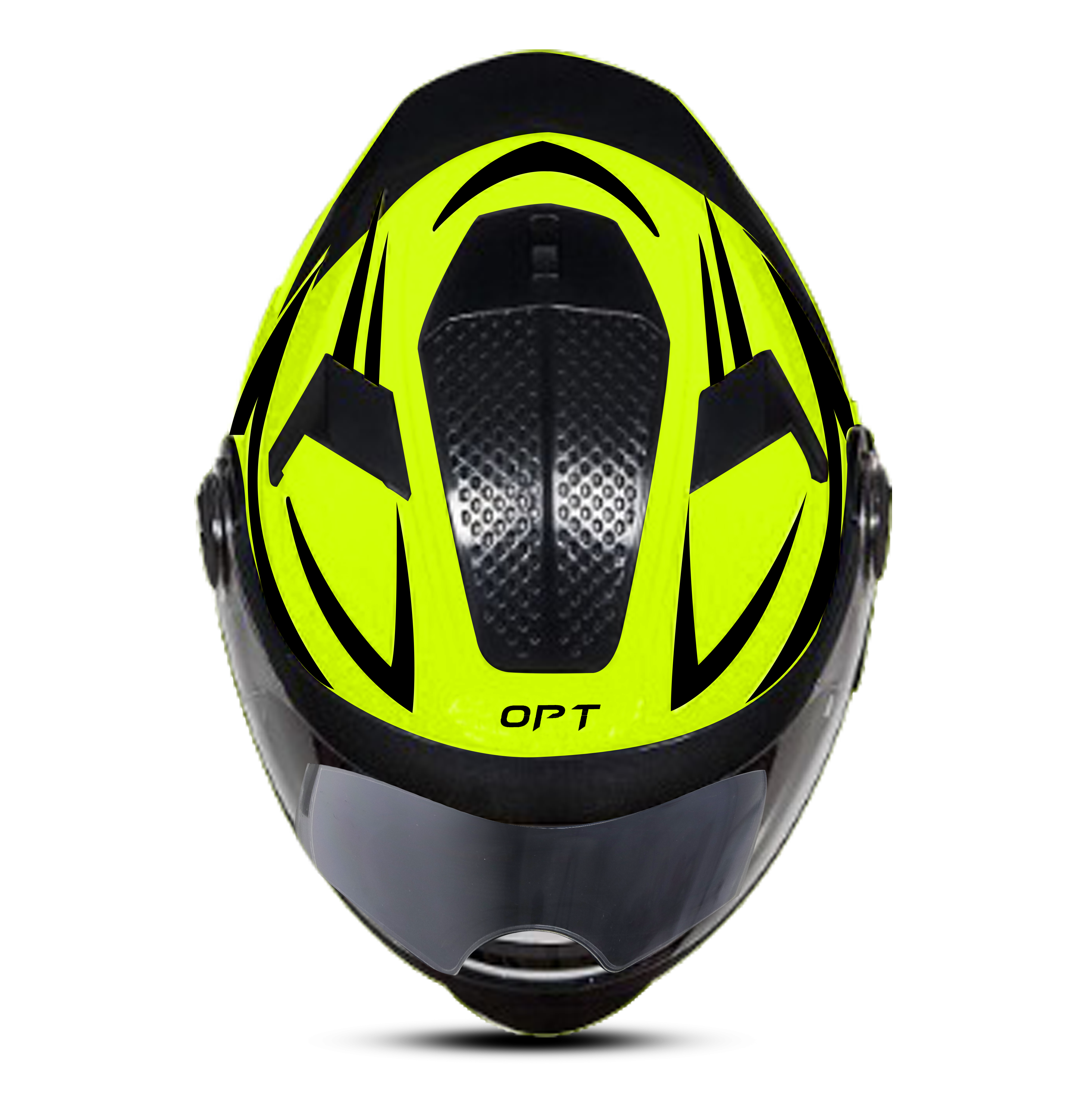 Steelbird 7Wings Robot Opt ISI Certified Full Face Helmet With Night Reflective Graphics (Glossy Fluo Neon Black With Anti Fog Clear Visor)